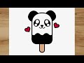 COMO DESENHAR UM PICOLÉ DE PANDA KAWAII