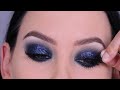 Navy Smokey Eyes Tutorial | Glitter Smokey Eye Look