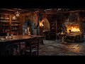 Cozy Medieval Tavern with Calming Fireside Music: Great for Relaxation, Sleep, and Focus