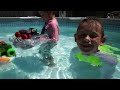 Monster Trucks Sink or Float Challenge Swimming Pool Family Fun
