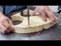 Easy Woodworking Instructions // Build A Round Table Using The Manual Wood Joinery Method