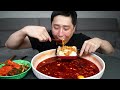 얼큰한 순두부 불닭볶음탕면 8개 매운김치 라면 먹방 korean spicy soft tofu noodles ramen mukbang eating show