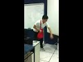 Shuffling Korean boy in class