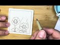 Zentangle  ~ Floral patterns ~ BONUS ~ Stem Topper