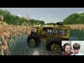 Using Monster Trucks to Save Stuck Farmer | Farming Simulator 22