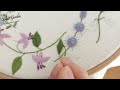 Eng sub [릴리스가든 프랑스자수 패키지] 11가지 야생화를 수놓은 꽃리스 액자 DIY, 11 wild flowers embroidery