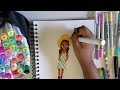 Drawing a Girl in a Dress/ Time Lapse