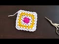 Crochet Unique and Pretty Granny square  #crochetsquare