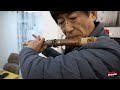 Process of Making a Flute From Bamboo. Korean Traditional Bamboo Flute Craftsman