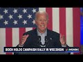 'I'm staying in the race': Biden doubles-down at Wisconsin rally