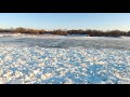 A low flight over frozen lake Erie