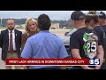 First lady Jill Biden arrives in downtown Kansas City