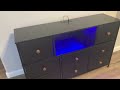 LYNCOHOME Black Dresser TV Stand with Power Outlets and LED Lights | Assembly & Overview