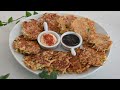 Cabbage and Potato taste better than meat!  Mini Okonomiyaki Recipe in 10 minutes!  Easy Breakfast