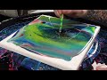 BLENDED PRIMARY COLORS with Embellishments Acrylic Pour Painting