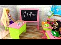 Barbie doll - School dollhouse! School routine - Play dolls