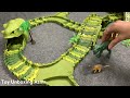 15 Minutes Of Satisfaction With The Cute ASMR Dinosaur Car Racing Track Toy Set | Toy Unboxing Asmr