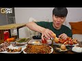 ASMR MUKBANG | Fried Chicken, pork cutlet, black bean noodles, kimchi Korean Food recipe ! eating