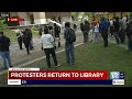 Protesters return to library at PSU amid protests calling for Gaza ceasefire