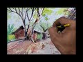 SIMPLE LANDSCAPE WATERCOLOR PAINTING DEMO FOR BEGINNERS.