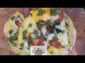 Quick Snack Just pour the eggs on the Tortilla pizza Style