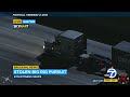 FULL CHASE: Big rig erupts in flames at end of lengthy pursuit through SoCal