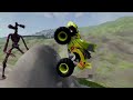 Epic Escape From Monster McQueen Eater, Megahorn, Lightning McQueen Eater Giant Bot|BeamNG.Drive