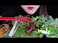 ASMR Raw BEEF 차돌박이 육회🥩 육회 국수 noodle yukhoe ASMR MUKBANG 신선도 10,000%