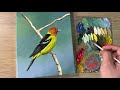 Acrylic Painting Bird on Tree