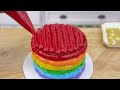 Miniature Rainbow KITKAT Cake Decorating 🌈 Miniature Rainbow Cake Decorating With Sprinkles Candy