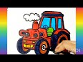 The Big Red Tractor 🚜 Drawing Tutorial for kids |Old MacDonald Tractor