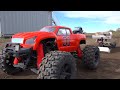 RC ADVENTURES -  SLED PULL COMPETiTiON - XMAXX vs SUMMiT vs THE JUDGE
