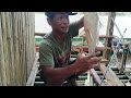 Camping hujan deras - Membangun rumah terapung dari bambu di sungai besar