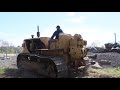 Tow Starting Caterpillar D8 Bulldozer