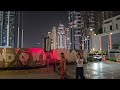 8pm Bay Avenue to Downtown Dubai Walk: Amazing Burj Khalifa, Dubai Fountain Show (02.16.'24: 4K-UHD)