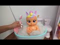 Cry Babies dolls Evening Routine Feeding, changing and bath