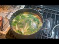 Cooking Chicken Tinola (Filipino chicken soup)