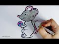 How to draw a Rat step by step | Rat easy drawing for kids | easy drawing