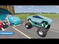 Big & Small: Mater The Greater vs Lightning Mcqueen vs Raoul CaRoule vs Train | BeamNG.Drive