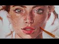 Acrylic Portrait Painting process / 1 photo, 4 mediums