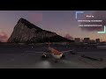 London Gatwick EGKK to Gibraltar LXGB (clips) - Microsoft Flight Simulator 2020