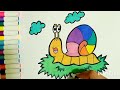 How to draw a cute rainbow snail 🐌|drawing snail for kids and toddlers