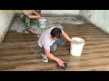 Professional Bedroom Floor Construction Workers Use Wood Imitation Ceramic Tiles With Size 60 x 90cm