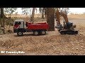 RC Hydraulic Cat 336D Excavator lift the sidewalk road with Bruder MAN TGS Ep1 part 2