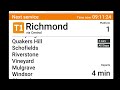 Berowra to Richmond announcement display made using DVA 5 | Sydney Metro Display