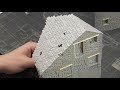 Carving An Old French House From A Block Of Styrofoam