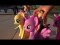 Elsa and Anna toddlers ride their bikes and the ponies- adventures with my little pony