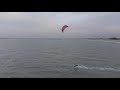 Drone follows kitesurfer at the North Sea