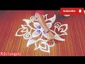 #simple flower rangoli design with 5-3-3 dots//daily rangoli...