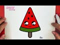 HOW TO DRAW A CUTE WATERMELON ICE CREAM, STEP BY STEP, DRAW Cute things